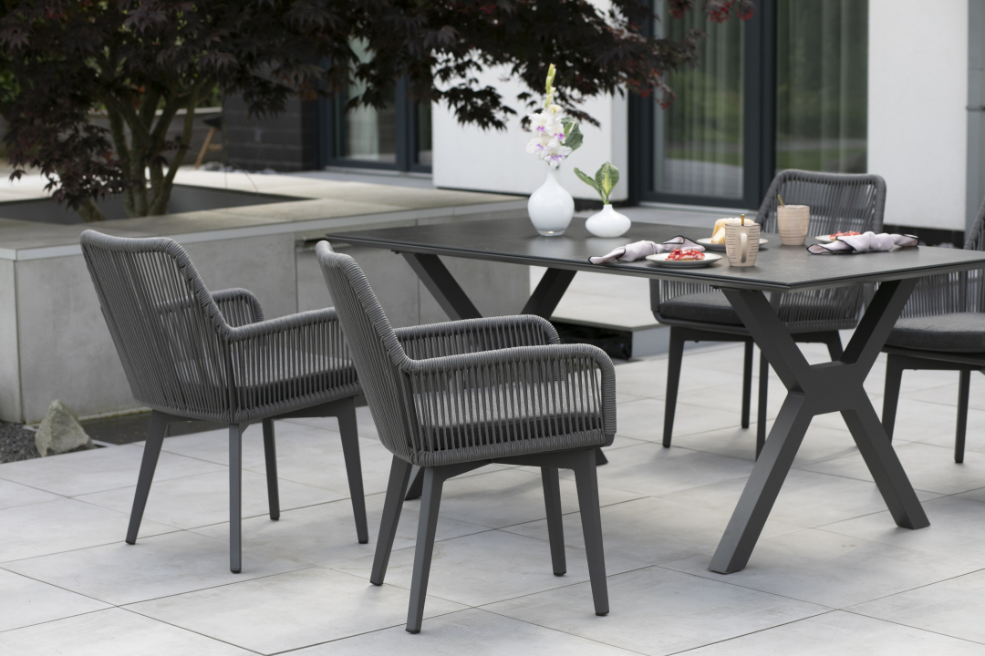 Gartenmöbelset Diningsessel Marbella mit Tisch Granada 200x90cm